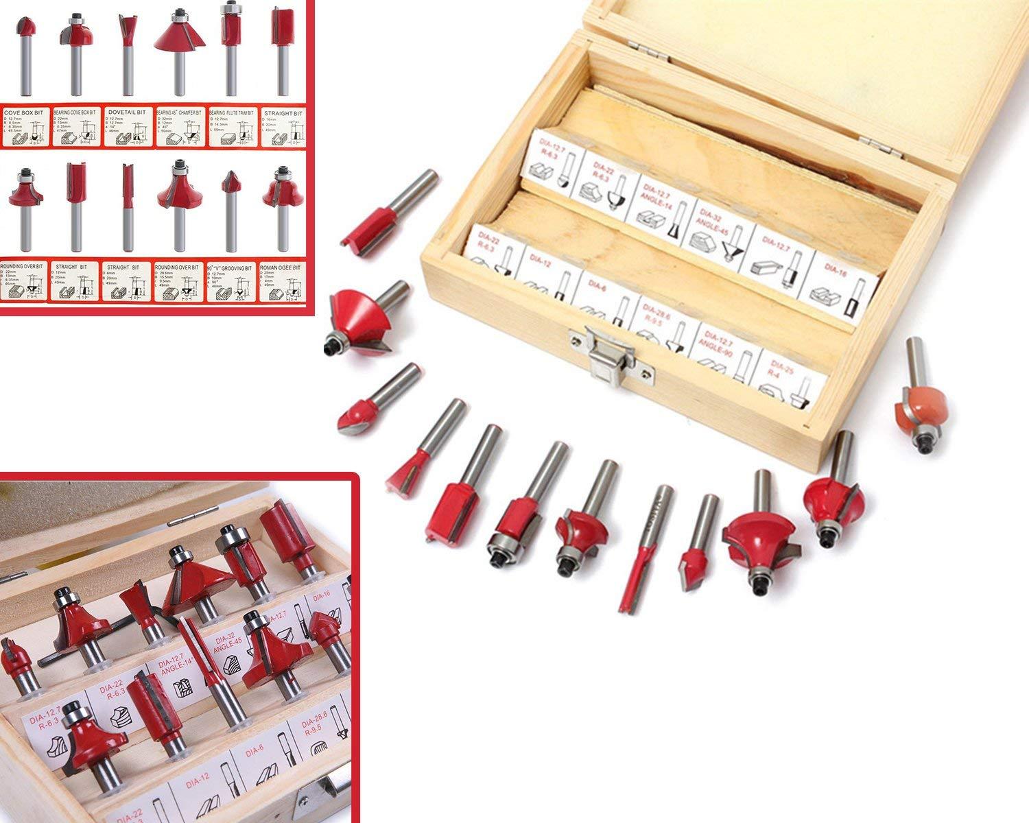 0406 -12 / 15pcs Milling Cutter Router Bit Set 0406 -12 / 15pcs Milling Cutter Router Bit Set